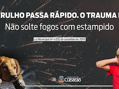 Cubatão reforça proibição do uso de fogos de artifício com estampido e alerta para multa