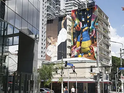 Guerra na Ucrânia e meio ambiente são temas de mural em São Paulo