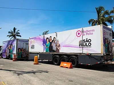 Prefeitura de Mongaguá conta com carreta da mamografia para campanha 'Outubro Rosa'