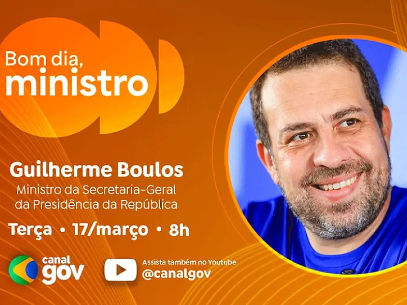 Guilherme Boulos destaca debate do fim da escala 6x1 no programa "Bom Dia, Ministro" desta terça