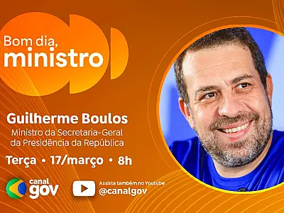 Guilherme Boulos destaca debate do fim da escala 6x1 no programa "Bom Dia, Ministro" desta terça