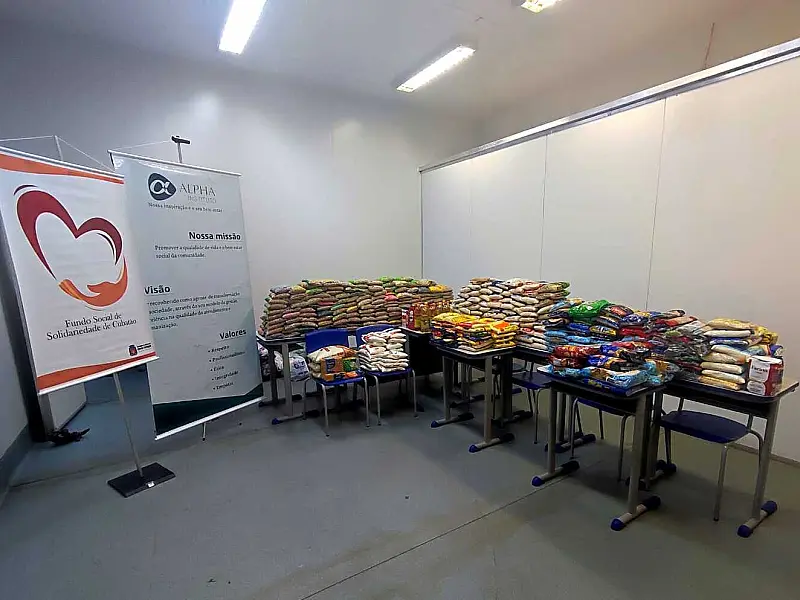 Fundo Social de Cubatão recebe mais de meia tonelada de alimentos do Instituto Alpha