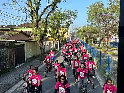Passeio Ciclístico Pedal da Mulher reuniu 780 pessoas em Cubatão