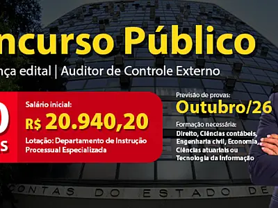 TCE SP abre concurso com 50 vagas para Auditor e remuneração de R$ 20,9 mil