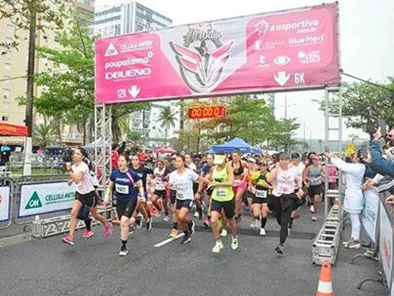 Neste domingo, 27, haverá uma corrida só para mulheres na orla santista