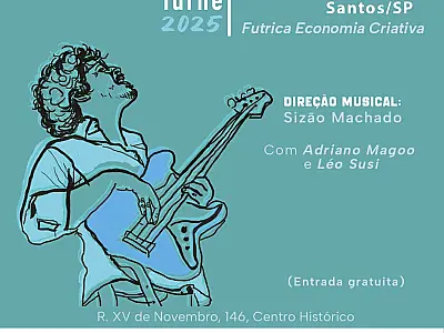 Fuca, contrabaixista de Ubatuba, faz show em Santos com show gratuito de música instrumental