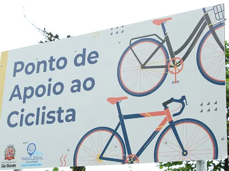 São Vicente instala ponto de apoio ao ciclista na Praia do Itararé