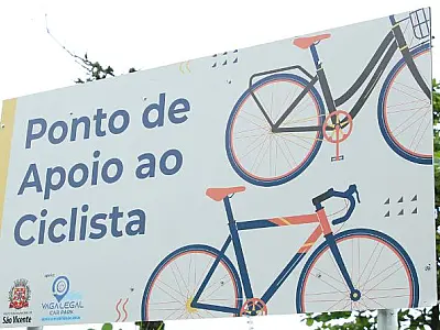 São Vicente instala ponto de apoio ao ciclista na Praia do Itararé