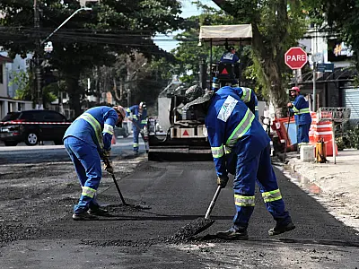Pavimentação de vias da Aparecida, em Santos, segue no mês de maio