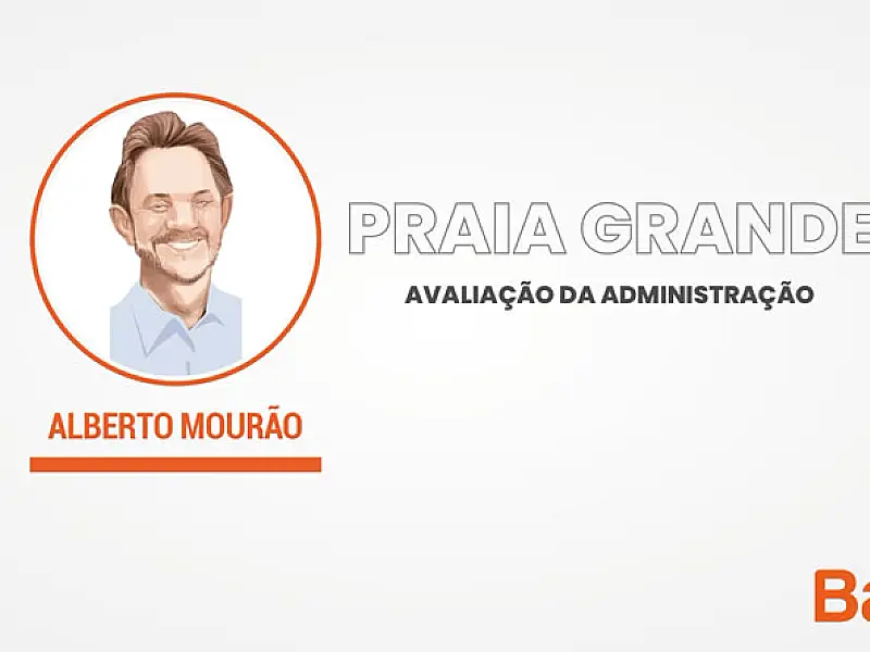 Curva de tendência de aprovação versus reprovação do prefeito Alberto Mourão, de Praia Grande