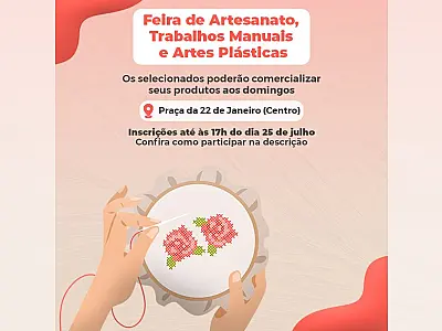 Feira de Artesanato, Trabalhos Manuais e Artes Plásticas tem inscrições prorrogadas