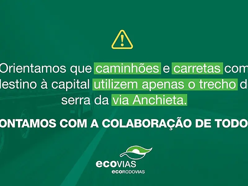 Ecovias anuncia interdições na Via Anchieta que acontecem em novembro