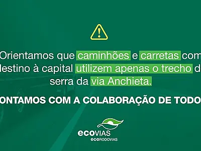 Ecovias anuncia interdições na Via Anchieta que acontecem em novembro