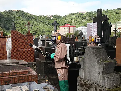 Cemitérios de Santos têm ação de combate ao Aedes Aegypti para o Dia das Mães