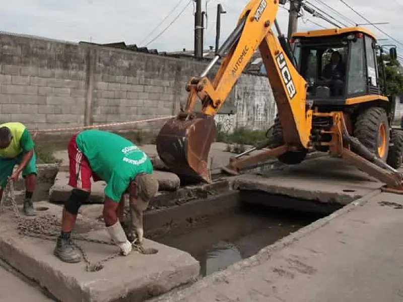 Bairro da Zona Noroeste de Santos terá limpeza na rede de drenagem