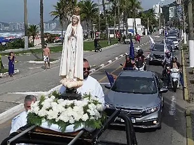 Imagem peregrina de Nossa Senhora de Fátima ficará até o final do mês no Guarujá