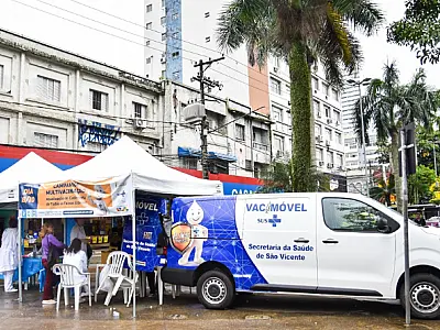 Vacimóvel inicia terceira semana de atuação com vacinação contra a gripe em São Vicente