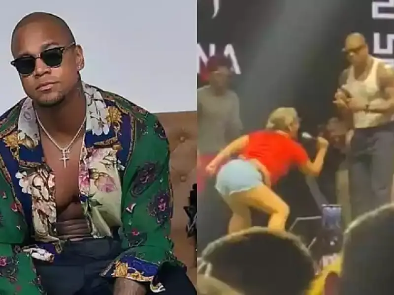 Léo Santana dá bronca em fã que fez gesto obsceno no palco do show