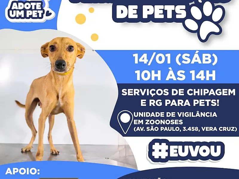 Feira de Adoção de Pets acontece no dia 14
