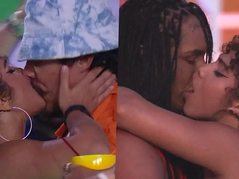 Maria beija Eliezer e Linn na mesma festa no BBB 22
