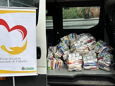 Fundo Social de Solidariedade de Cubatão entrega cestas de alimentos e agasalhos para famílias acompanhadas pelos CRAS