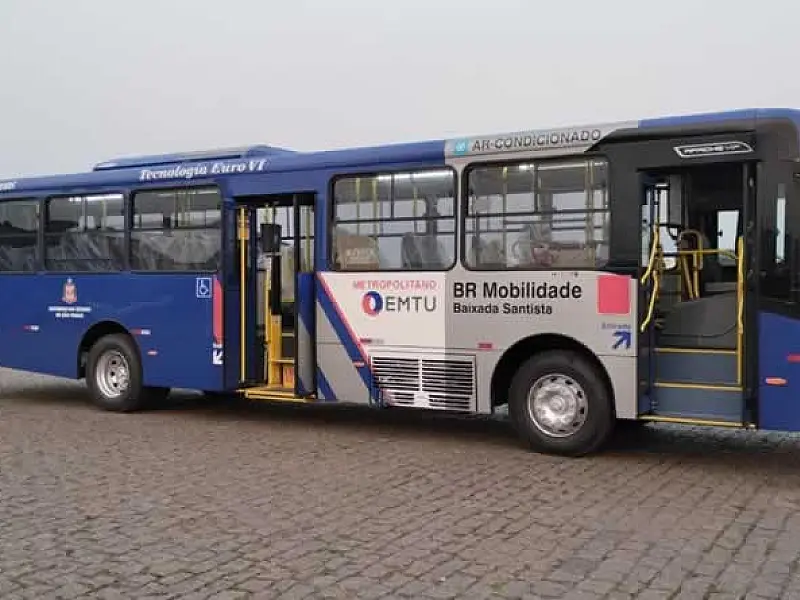 Cem novos ônibus com ar-condicionado já estão operando em linhas da EMTU na Baixada Santista