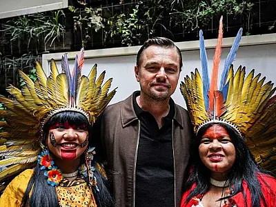 Em Cannes, DiCaprio encontra Guajajara em evento sobre causa indígena