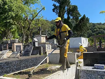 Cemitérios de Guarujá estão prontos para receber 40 mil visitantes no Dia de Finados