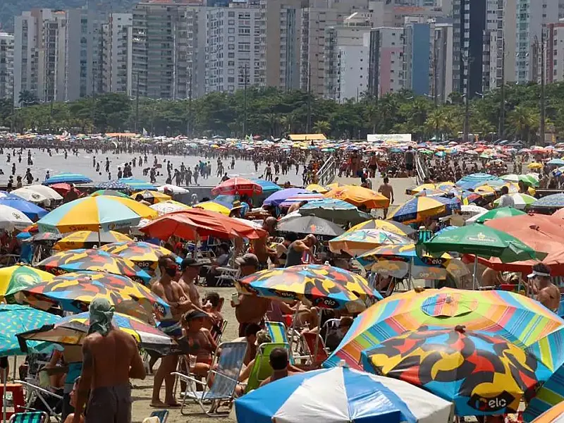 Temperatura na Baixada Santista durante Carnaval deve ficar acima dos 30ºC