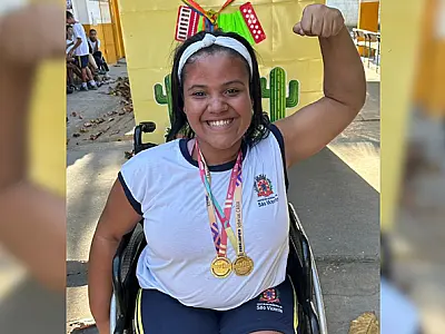 Estudante da rede municipal de São Vicente conquista 2 ouros no Meeting Paralímpico Loterias Caixa