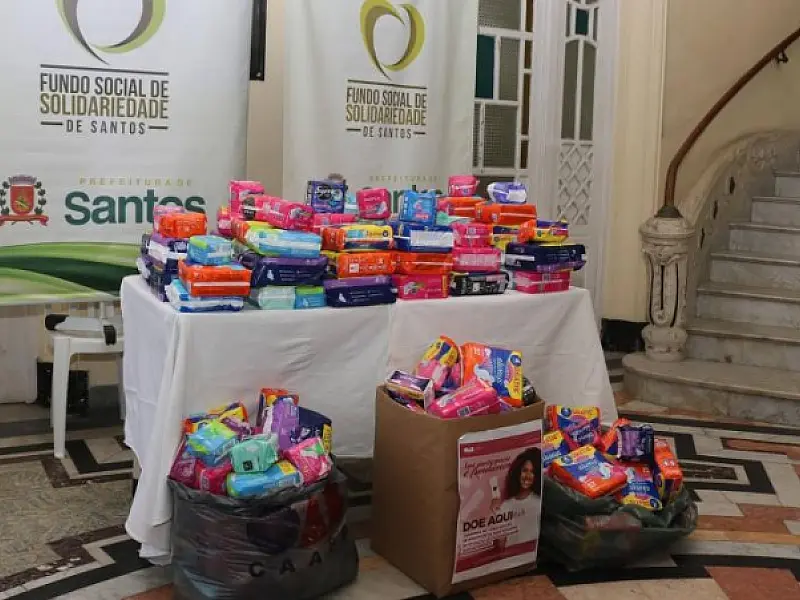 OAB-Santos doa 258 pacotes de absorventes íntimos para o Fundo Social