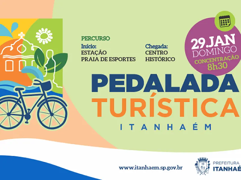 Pedalada Turística acontece em Itanhaém neste domingo