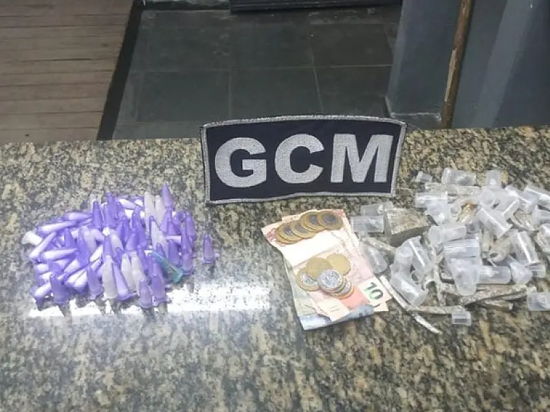 Em patrulhamento, GCM de São Vicente apreende substâncias ilícitas no Bitaru