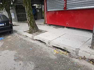 Mais uma rua do Saboó, em Santos, já conta com calçadas com acessibilidade