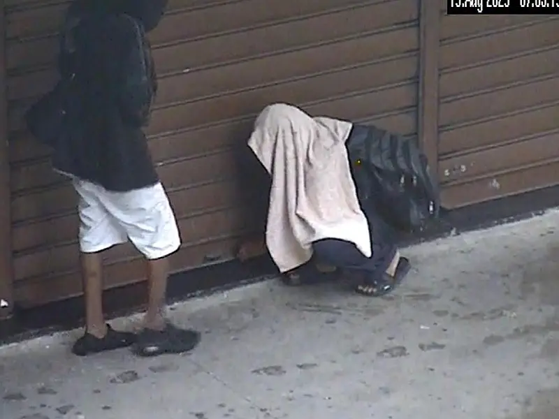 Câmeras de Santos flagram e dois homens são presos por tentativa de furto no Centro