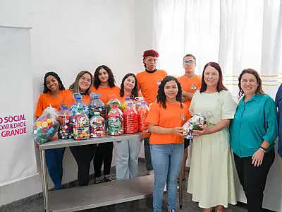 Escola Reynaldo Kuntz Busch participa de campanha das tampinhas do Fundo Social de Praia Grande/SP