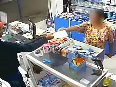 Mulher entrega receita médica para bandido em farmácia sem saber de assalto