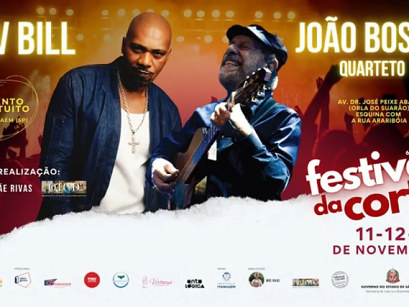 João Bosco e MV Bill se apresentam em Itanhaém neste fim de semana