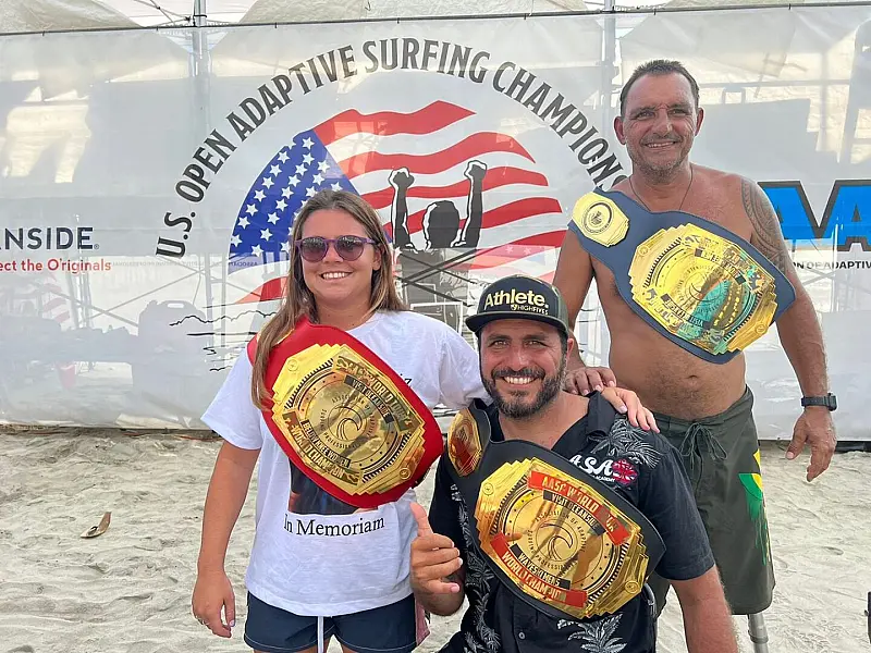 Atletas de Guarujá conquistam títulos no Mundial de Parasurfe Profissional