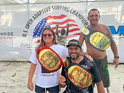 Atletas de Guarujá conquistam títulos no Mundial de Parasurfe Profissional