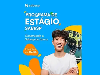Sabesp abre programa de estágio e estima efetivar 90% dos participantes