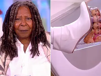 Whoopi Goldberg usa sapatos de plataforma com Barbies decapitadas em entrevista
