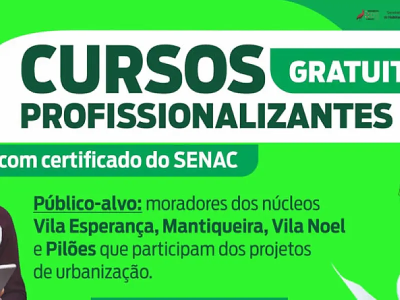 Inscrições para cursos gratuitos a famílias de projetos habitacionais terminam sexta (27)