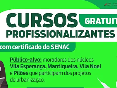 Inscrições para cursos gratuitos a famílias de projetos habitacionais terminam sexta (27)