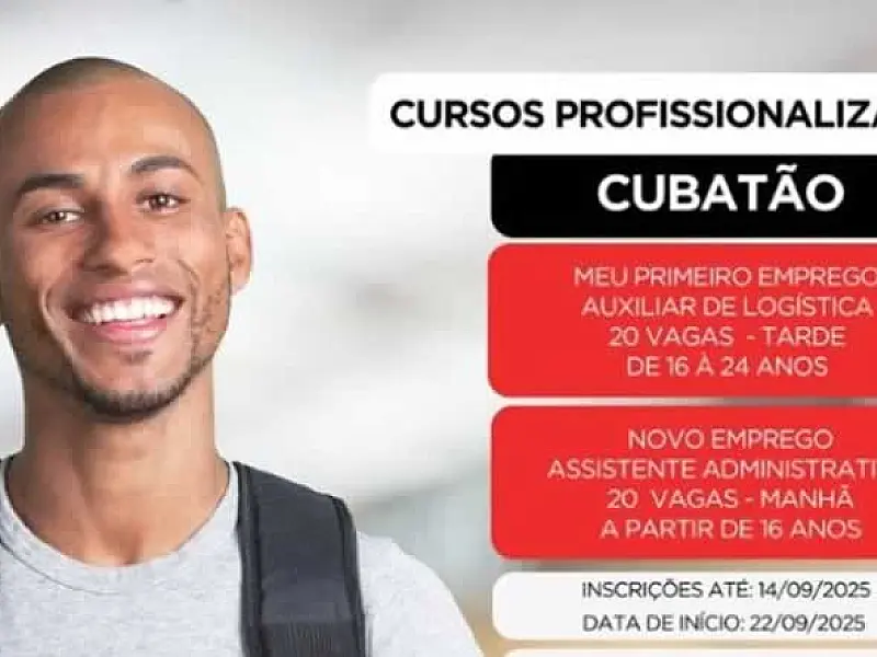 Cubatão tem vagas profissionalizantes abertas no programa Qualifica SP