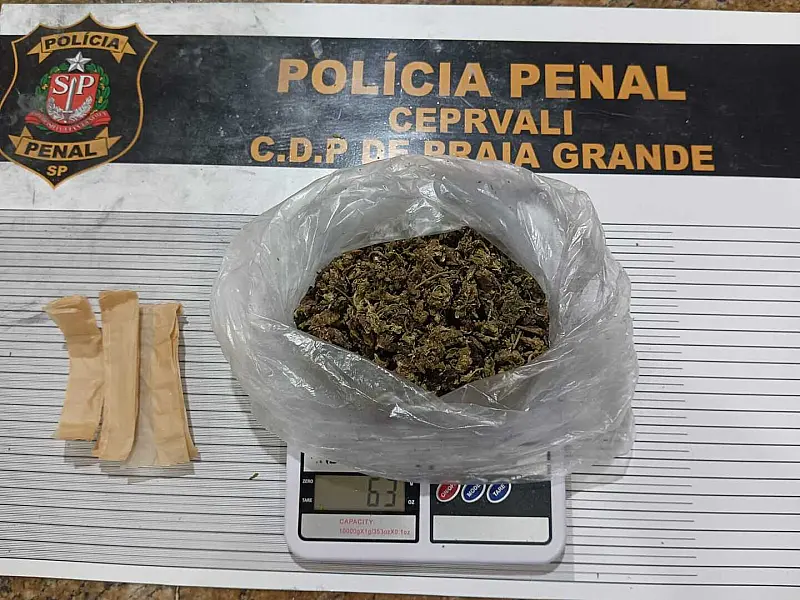 Jovem de 20 anos é flagrada com droga ao tentar visitar o companheiro preso no CDP de Praia Grande