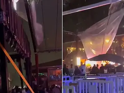 Estrutura de casa de eventos se desprende e show do Sorriso Maroto é cancelado