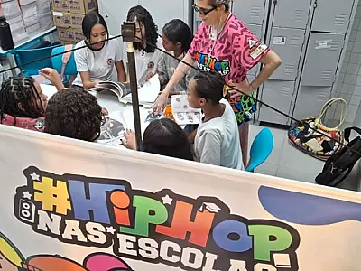 Alunos da Área Continental viram protagonistas com Projeto Hip Hop nas Escolas