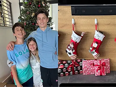 Tom Brady faz comemoração de Natal tardia com os filhos após viagem de Gisele