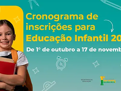 São Vicente divulga cronograma de inscrições para Educação Infantil 2026